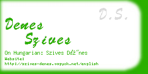 denes szives business card